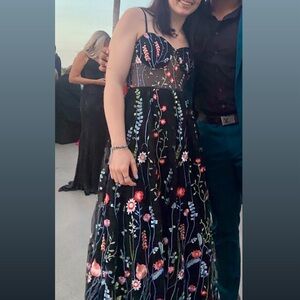 Black Floral Prom Dress